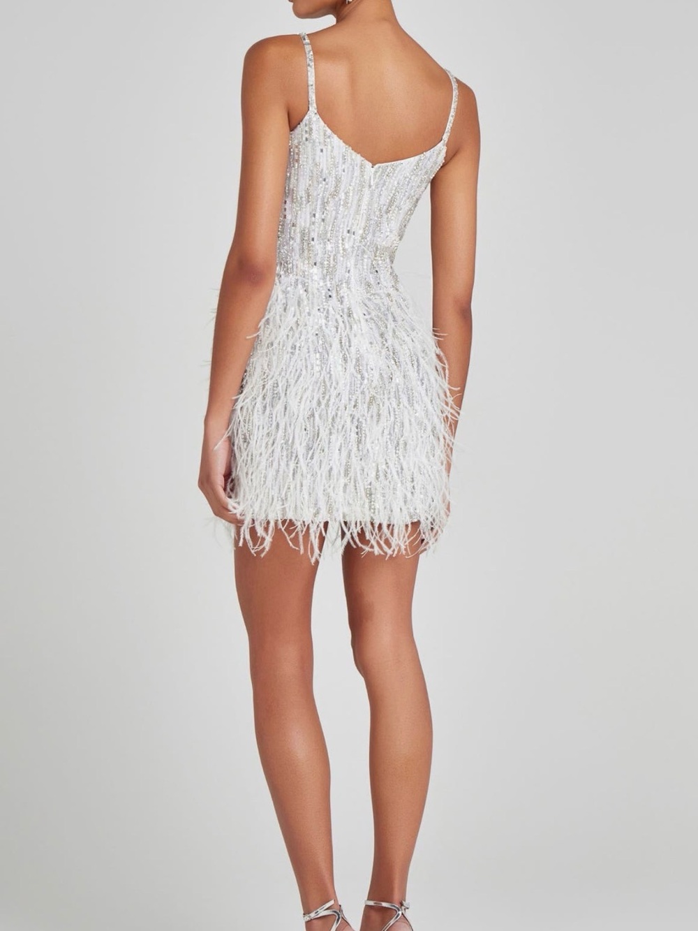 NWT Nadine Merabi Christy Sequin and Feather Cocktail Dress - Picture 2 of 8